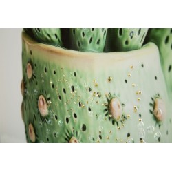 Impresión sobre lienzo lacado, motivo de cactus H – Mini decoración gráfica (40 x 2,8 x 40 cm)