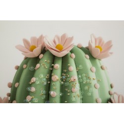 Impresión sobre lienzo lacado, motivo de cactus B – Arte mural de frescura y naturaleza (40 x 2,8 x 40 cm)