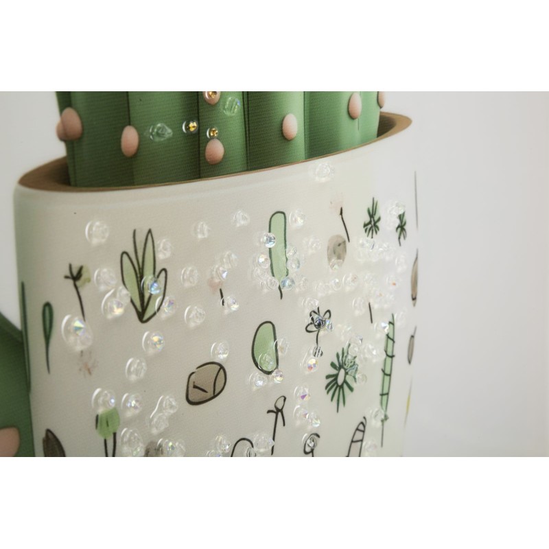 Impresión sobre lienzo lacado, motivo de cactus B – Arte mural de frescura y naturaleza (40 x 2,8 x 40 cm)