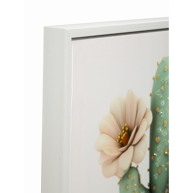Impresión sobre lienzo lacado, motivo de cactus D – Estilo decorativo y suavidad (40 x 2,8 x 40 cm)