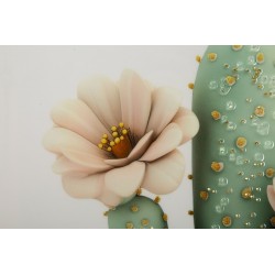 Impresión sobre lienzo lacado, motivo de cactus D – Estilo decorativo y suavidad (40 x 2,8 x 40 cm)