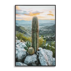 Lienzo lacado Cactus H – Grandeza y arte mural moderno (60 x 4 x 90 cm)