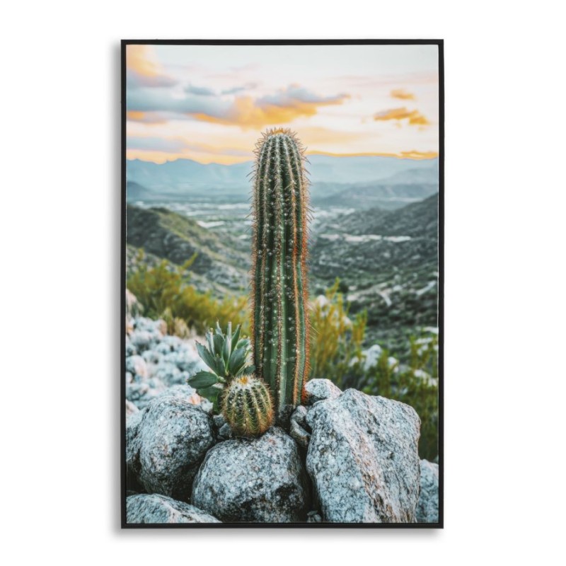 Lienzo lacado Cactus H – Grandeza y arte mural moderno (60 x 4 x 90 cm)