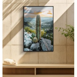Lienzo lacado Cactus H – Grandeza y arte mural moderno (60 x 4 x 90 cm)