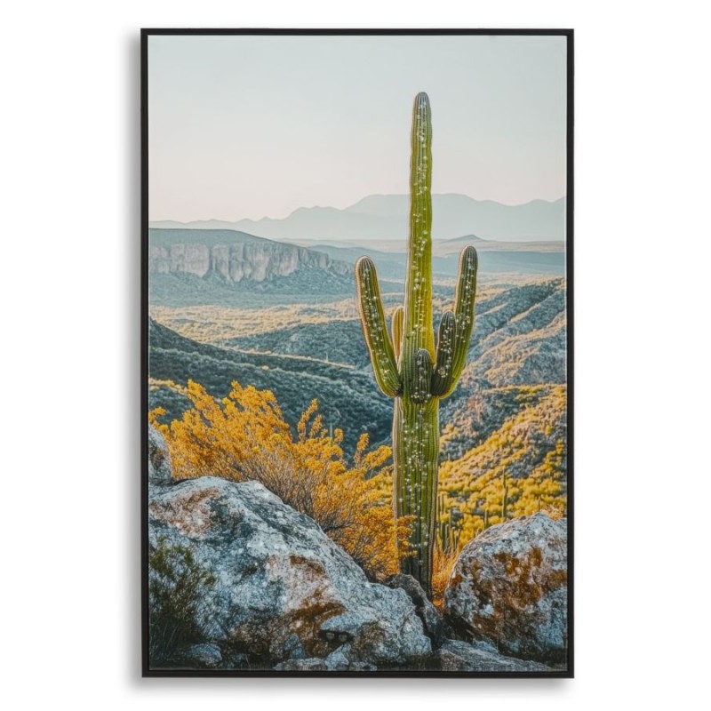 Lienzo lacado Cactus L – Frescura artística en la pared (60 x 4 x 90 cm)