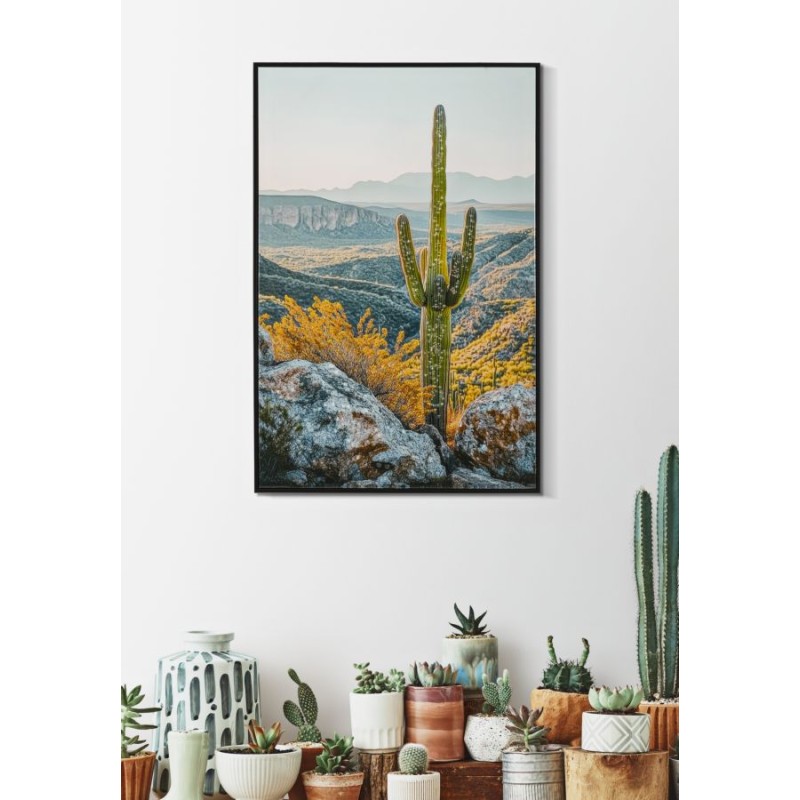 Lienzo lacado Cactus L – Frescura artística en la pared (60 x 4 x 90 cm)