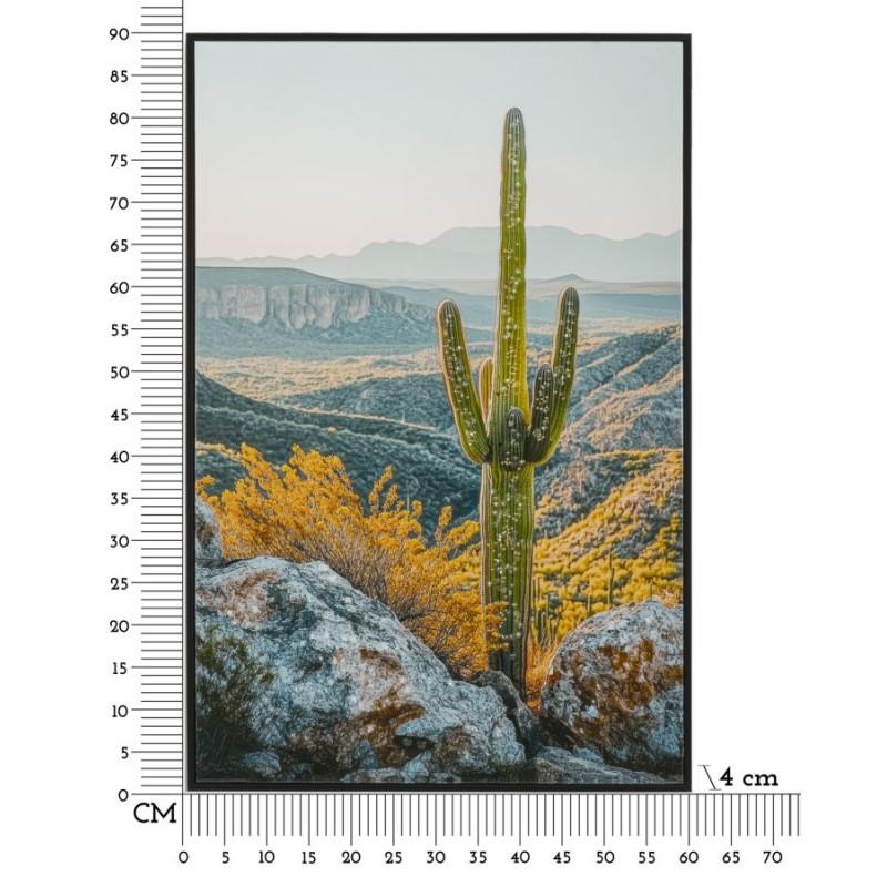 Lienzo lacado Cactus L – Frescura artística en la pared (60 x 4 x 90 cm)
