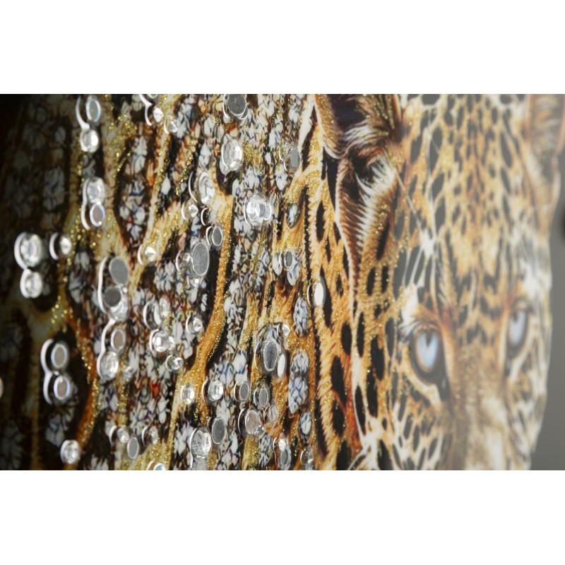 Pintura sobre lienzo lacado JAGUAR A – Animalidad y glamour (82 x 4 x 82 cm)