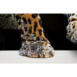 Pintura sobre lienzo lacado JAGUAR A – Animalidad y glamour (82 x 4 x 82 cm)