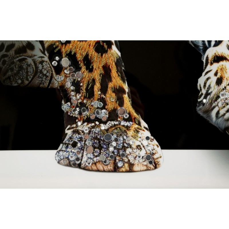 Pintura sobre lienzo lacado JAGUAR A – Animalidad y glamour (82 x 4 x 82 cm)