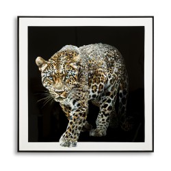 Pintura sobre lienzo lacado JAGUAR B – Fuerza y elegancia decorativa (82 x 4 x 82 cm)