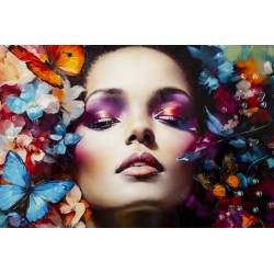 Pintura sobre lienzo lacado, Marty H – Arte y sofisticación mural (62 x 4 x 92 cm)