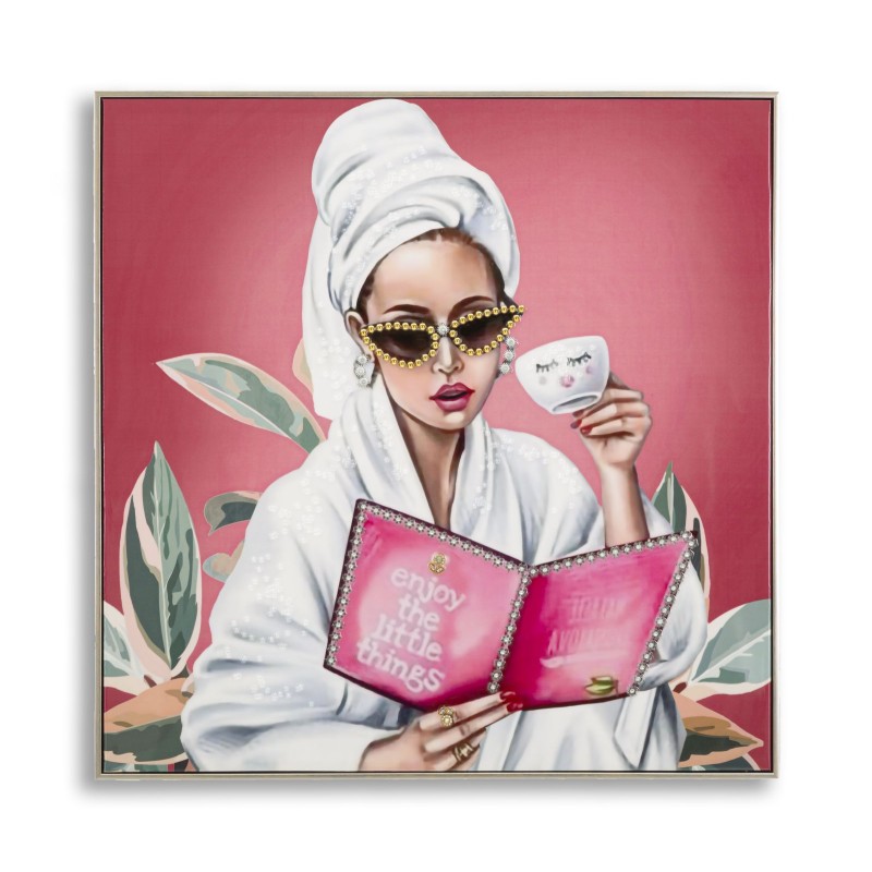 Spa de lujo en lienzo lacado H – Lujo y refinamiento decorativos (82 x 4 x 82 cm)