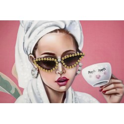 Spa de lujo en lienzo lacado H – Lujo y refinamiento decorativos (82 x 4 x 82 cm)