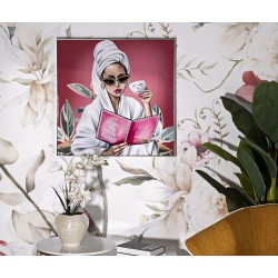 Spa de lujo en lienzo lacado H – Lujo y refinamiento decorativos (82 x 4 x 82 cm)