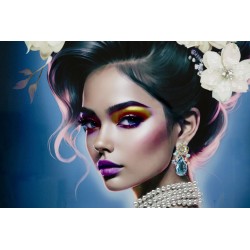 Pintura sobre lienzo lacado Isabel B – Refinamiento contemporáneo (72 x 4 x 102 cm)