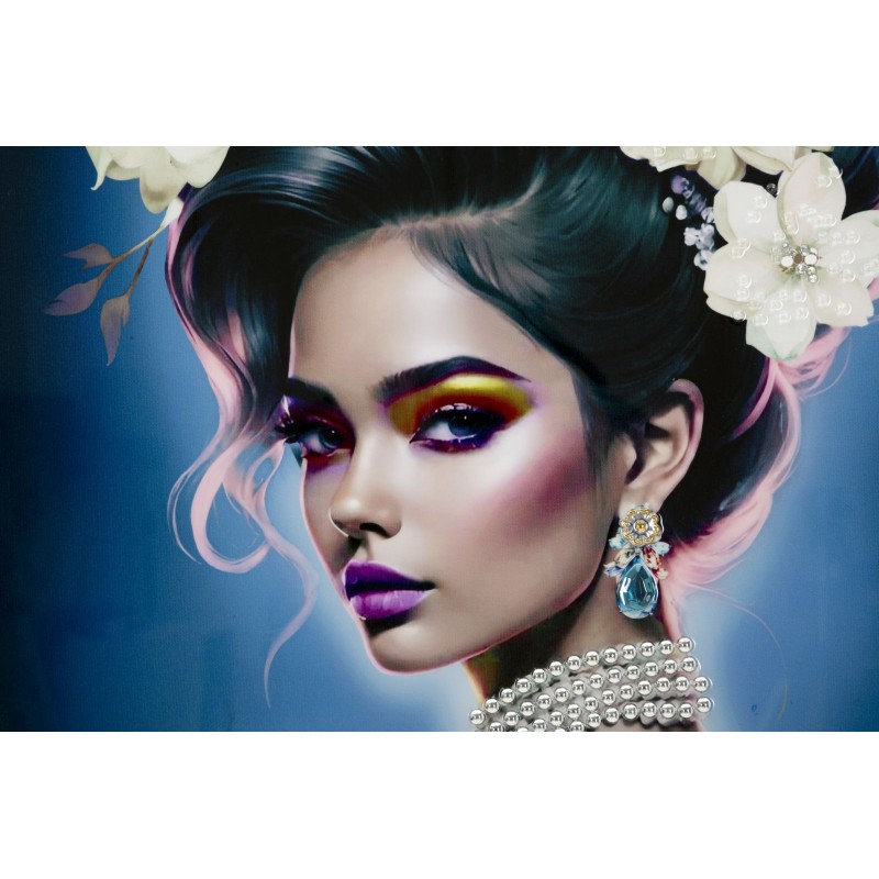 Pintura sobre lienzo lacado Isabel B – Refinamiento contemporáneo (72 x 4 x 102 cm)