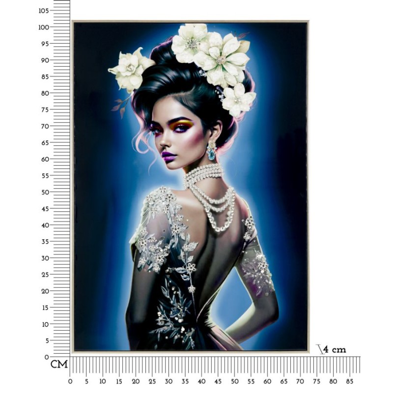 Pintura sobre lienzo lacado Isabel B – Refinamiento contemporáneo (72 x 4 x 102 cm)