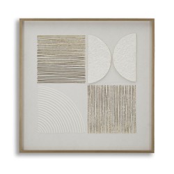 Pintura abstracta sobre lienzo H – Formas y colores dinámicos (60 x 3 x 60 cm)