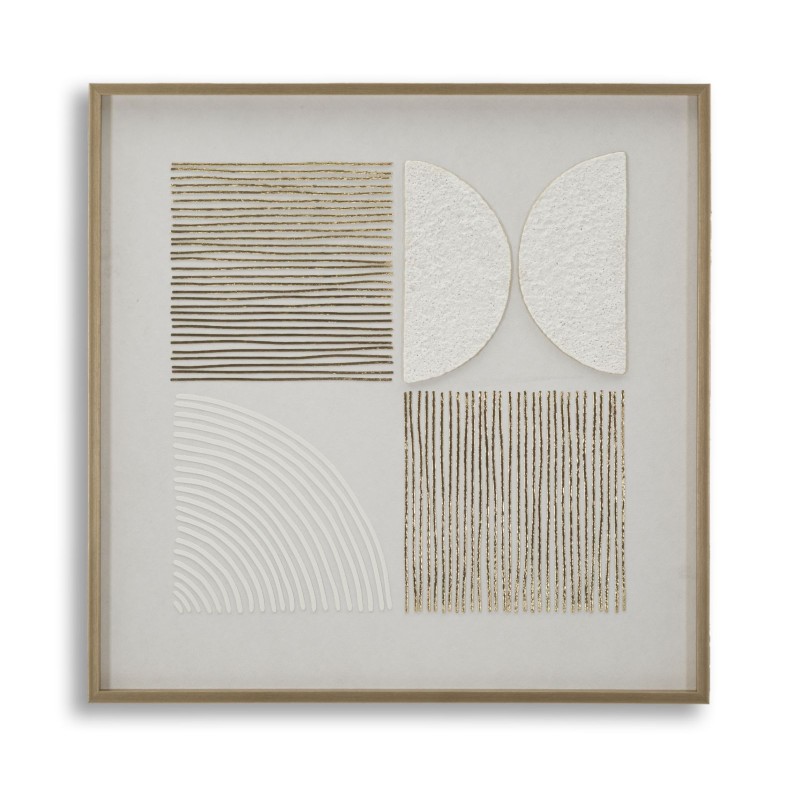 Pintura abstracta sobre lienzo H – Formas y colores dinámicos (60 x 3 x 60 cm)