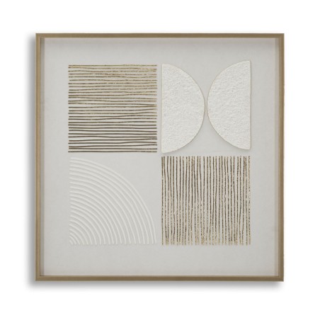 Pintura abstracta sobre lienzo H – Formas y colores dinámicos (60 x 3 x 60 cm)