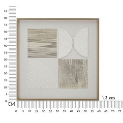 Pintura abstracta sobre lienzo H – Formas y colores dinámicos (60 x 3 x 60 cm)