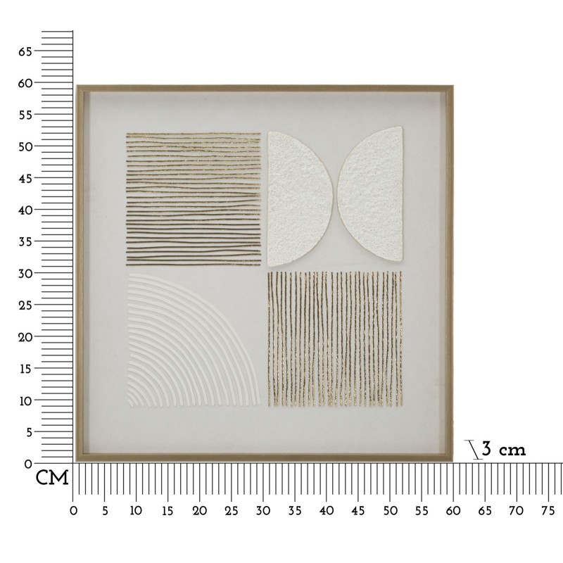 Pintura abstracta sobre lienzo H – Formas y colores dinámicos (60 x 3 x 60 cm)