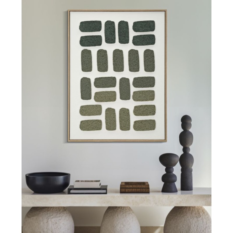 Pintura 3D sobre lienzo enmarcado H – Profundidad e impacto visual (60 x 2,9 x 80 cm)