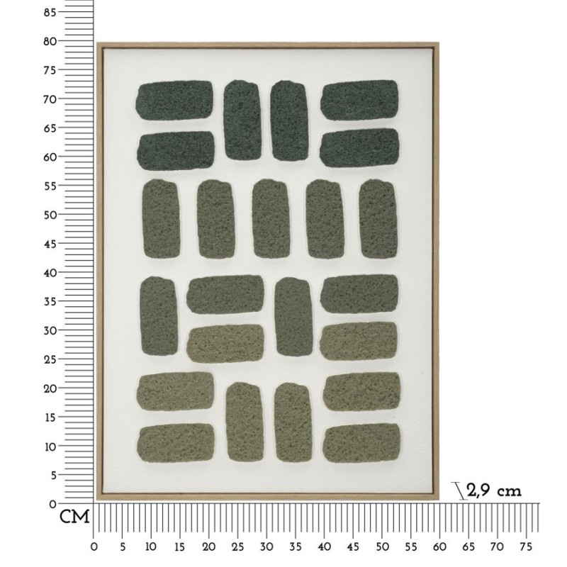 Pintura 3D sobre lienzo enmarcado H – Profundidad e impacto visual (60 x 2,9 x 80 cm)