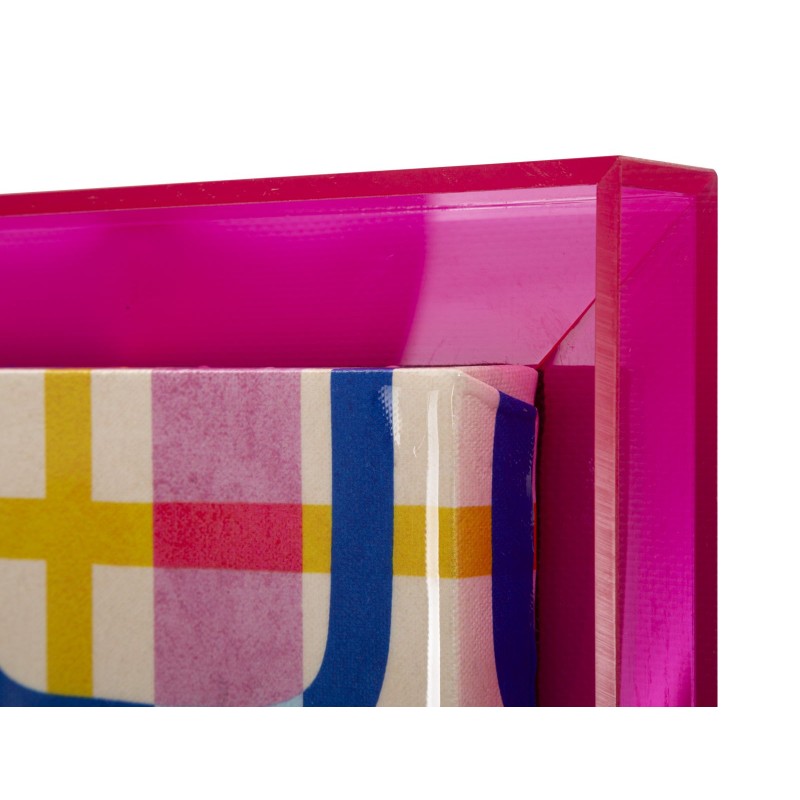 Modis con estampado sobre lienzo lacado B – Elegante decoración de pared (60 x 3,3 x 80 cm)