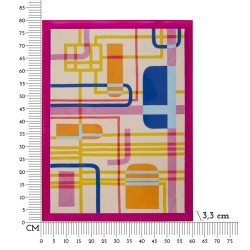 Modis con estampado sobre lienzo lacado B – Elegante decoración de pared (60 x 3,3 x 80 cm)