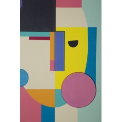 Lienzo impreso Pop Art H – Explosión de colores y energía (50 x 3,3 x 70 cm)