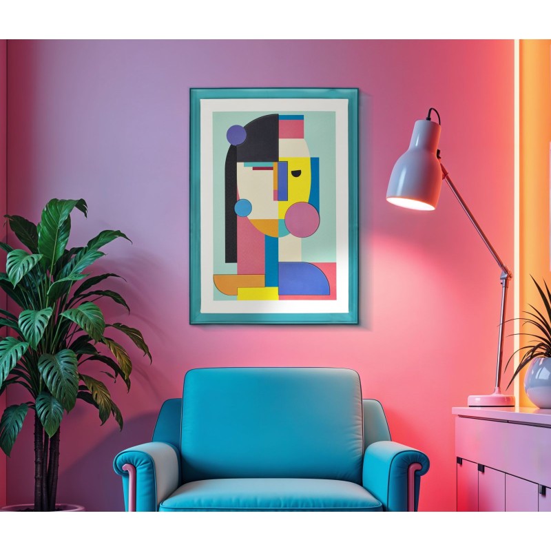 Lienzo impreso Pop Art H – Explosión de colores y energía (50 x 3,3 x 70 cm)