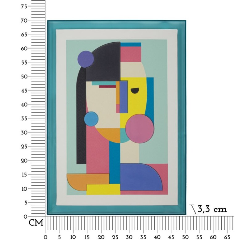 Lienzo impreso Pop Art H – Explosión de colores y energía (50 x 3,3 x 70 cm)