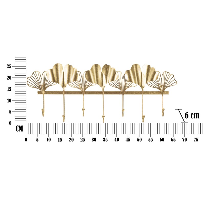 Gancho de pared de 7 hojas – Elegancia práctica y decorativa XXL (66,2 x 6 x 26,3 cm)