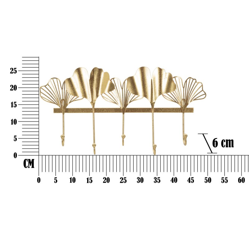 Gancho de pared de 5 hojas: funcionalidad y estilo (49,5 x 6 x 26,3 cm)