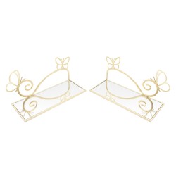 Conjunto de 2 camas abatibles con forma de mariposa: fantasía etérea y encanto decorativo (41,5 x 18 x 21 cm)