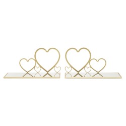 Conjunto de 2 chimeneas de pared con forma de corazón para mesillar – Diseño romántico y único (41,5 x 18 x 21 cm)