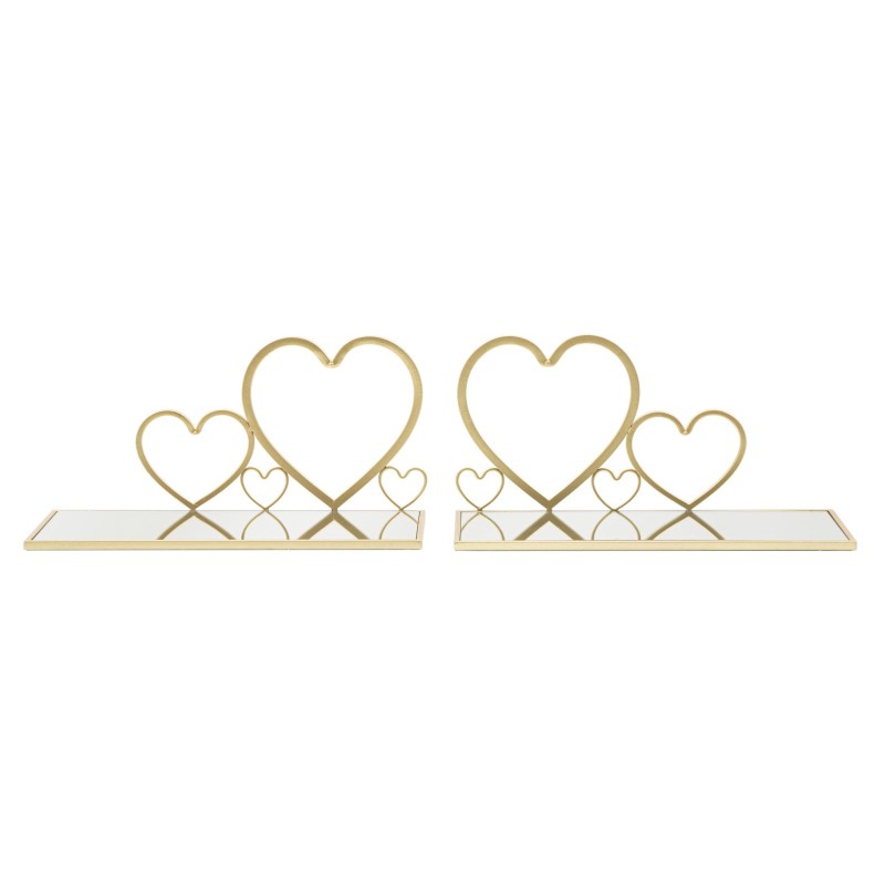 Conjunto de 2 chimeneas de pared con forma de corazón para mesillar – Diseño romántico y único (41,5 x 18 x 21 cm)