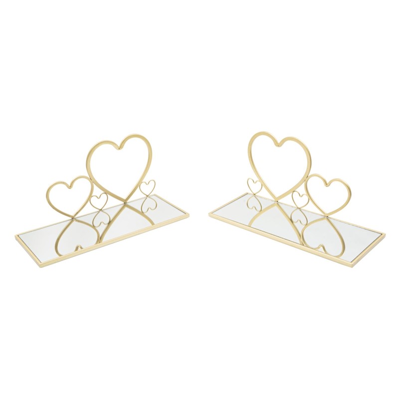 Conjunto de 2 chimeneas de pared con forma de corazón para mesillar – Diseño romántico y único (41,5 x 18 x 21 cm)