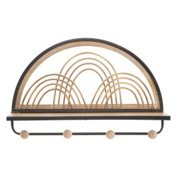 Estante OPORTO con colgadores – Versatilidad y elegancia mural (46 x 15,5 x 30 cm)