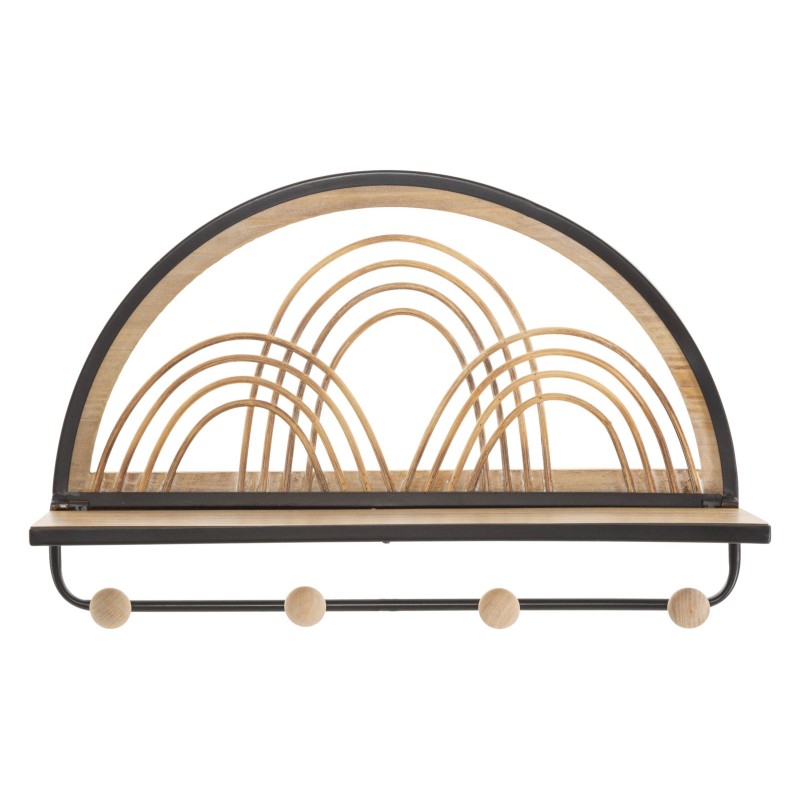 Estante OPORTO con colgadores – Versatilidad y elegancia mural (46 x 15,5 x 30 cm)