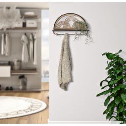 Estante OPORTO con colgadores – Versatilidad y elegancia mural (46 x 15,5 x 30 cm)