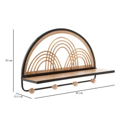 Estante OPORTO con colgadores – Versatilidad y elegancia mural (46 x 15,5 x 30 cm)