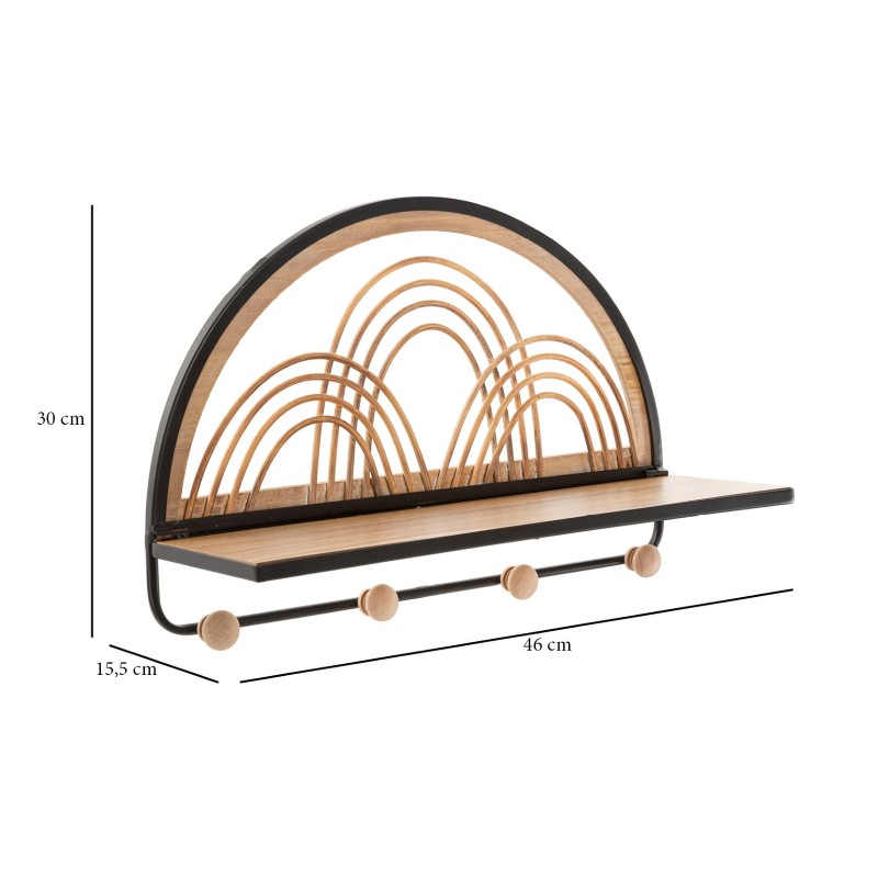 Estante OPORTO con colgadores – Versatilidad y elegancia mural (46 x 15,5 x 30 cm)
