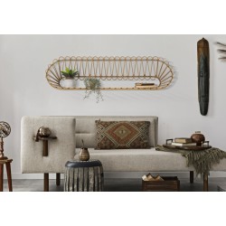 Estantería de pared Panamá – Gran capacidad e impresionante estilo bohemio (162 x 28 x 43,5 cm)