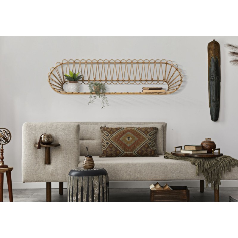 Estantería de pared Panamá – Gran capacidad e impresionante estilo bohemio (162 x 28 x 43,5 cm)