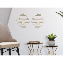 Juego de 2 candelabros de pared ALID – Funcionalidad y encanto decorativo (33 x 10 x 34 cm)