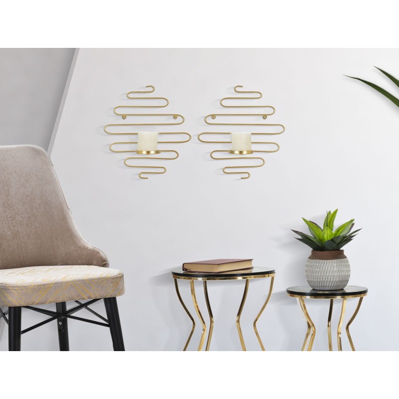 Juego de 2 candelabros de pared ALID – Funcionalidad y encanto decorativo (33 x 10 x 34 cm)