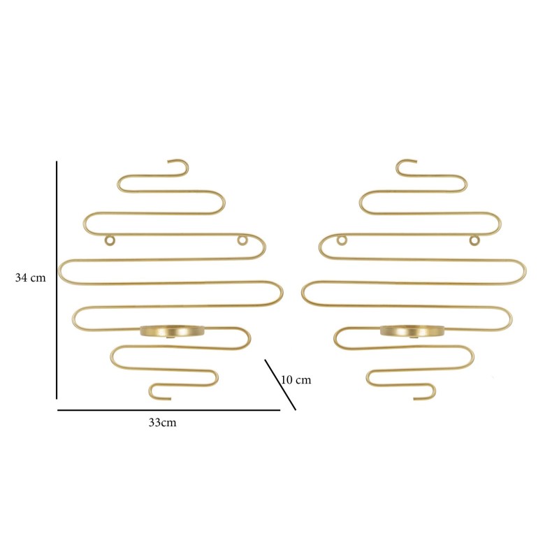 Juego de 2 candelabros de pared ALID – Funcionalidad y encanto decorativo (33 x 10 x 34 cm)